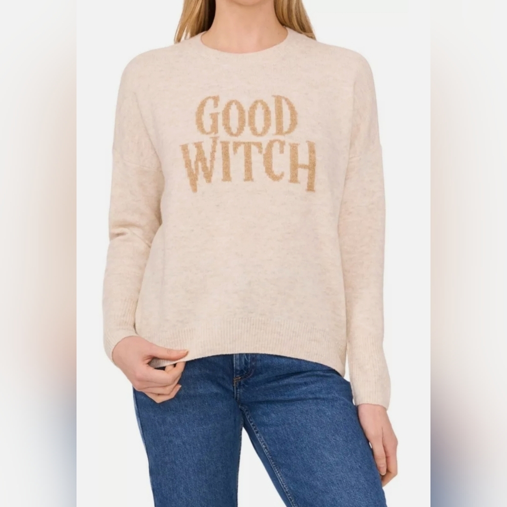 Vince Camuto Women's Long-Sleeve Pullover Sweater Good Witch SZ Large New!